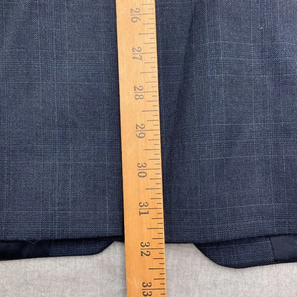 Ralph Lauren Chaps Suit Men 46R Blue Plaid Wool Classic Jacket Union‎ Canada VTG